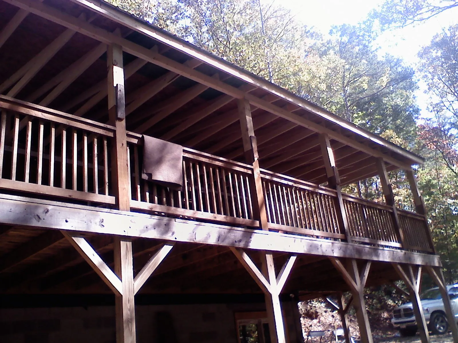 Timber framing under a new elevated porch and deck — Roof Leak Repair in Adams Run by Roofing Brothers
